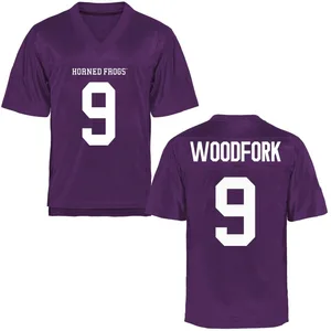 Chad Woodfork TCU Horned Frogs Youth Replica Football College Jersey - Purple