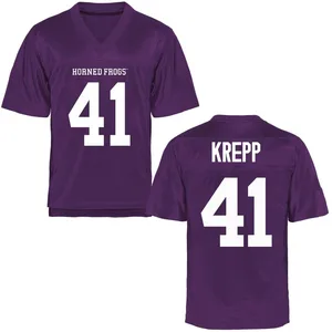 Hunter Krepp TCU Horned Frogs Men's Game Football College Jersey - Purple