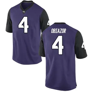 Namdi Obiazor Nike TCU Horned Frogs Youth Replica Football College Jersey - Purple
